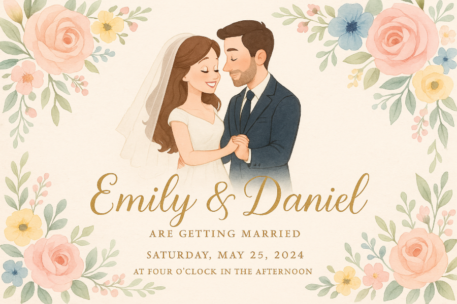 Erstellen Sie Hochzeitseinladungen