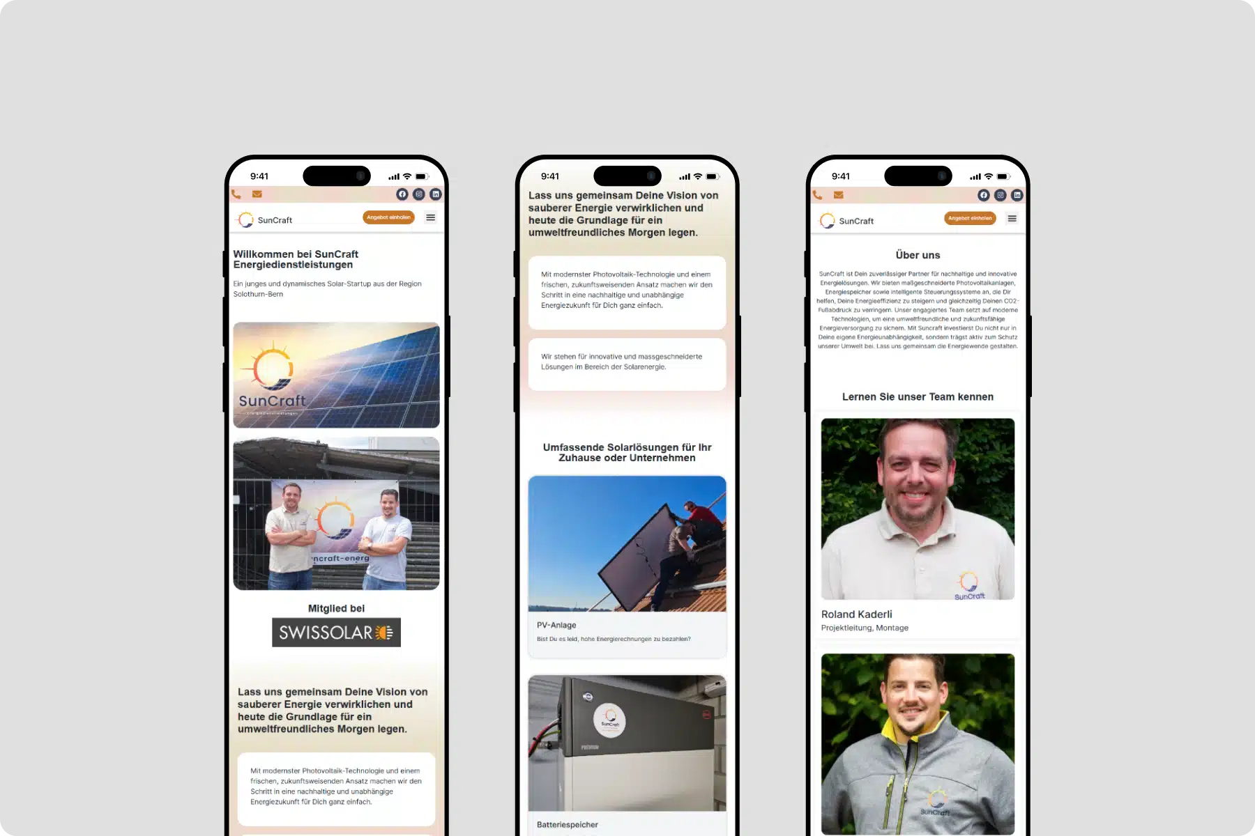 SunCraft entwickelten wir Website und Ap